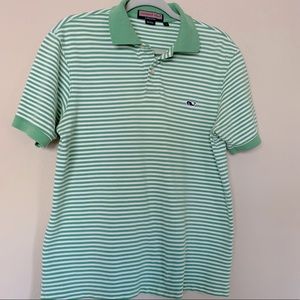 Vineyard Vines men’s green and white short sleeve golf shirt